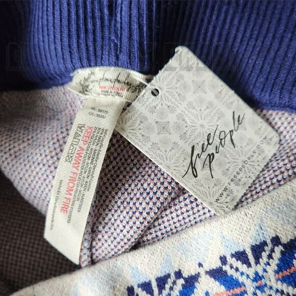 Free People M Intimately FP Falala Midnight Combo Fair Isle deer sweater Legging - Picture 2 of 10